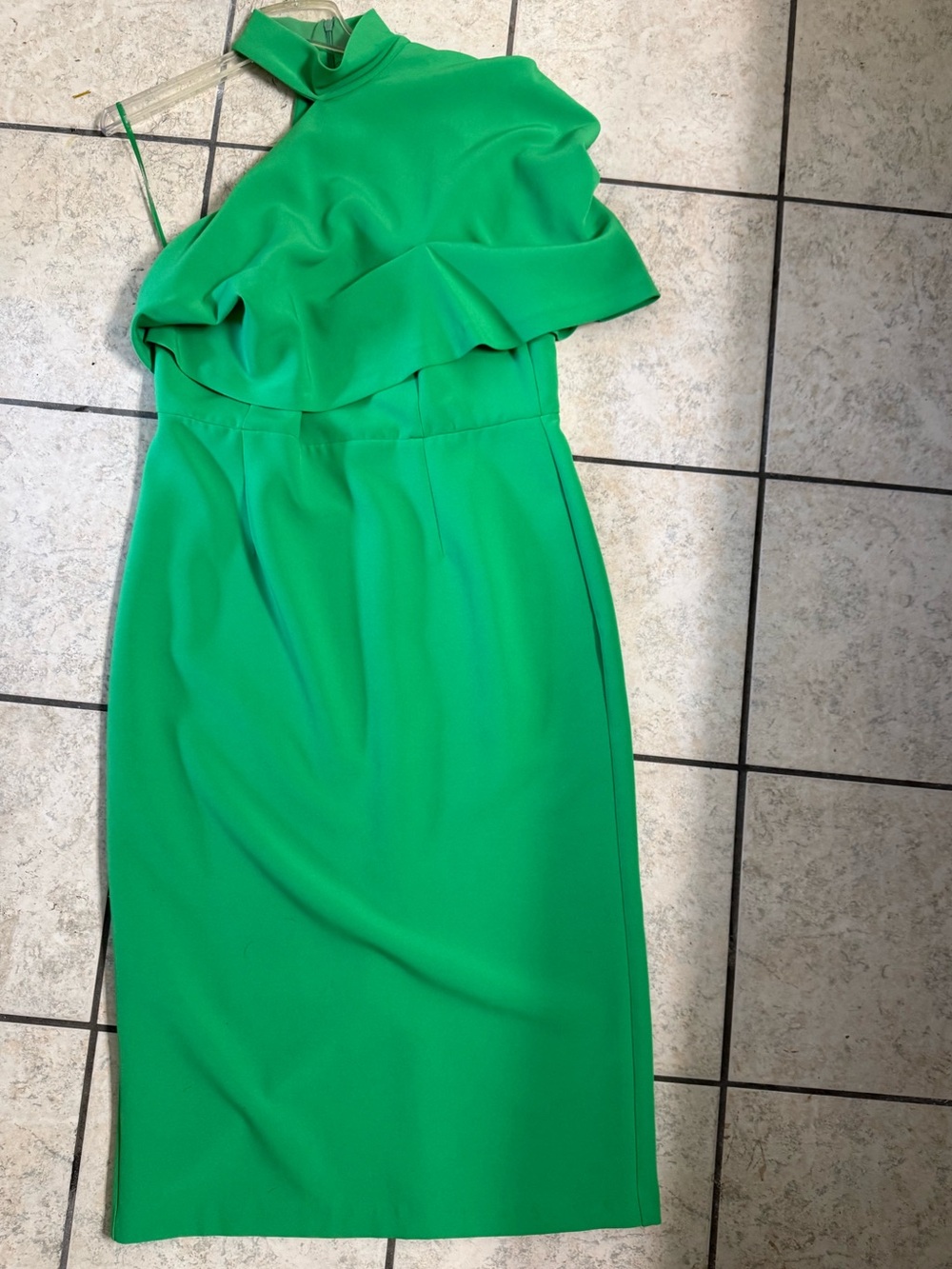 Green One-Shoulder Sheath Dress, NWT, size 12 US